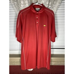 Masters Performance Golf Polo Red Super Rare White Accents Men's XL Slight Fade